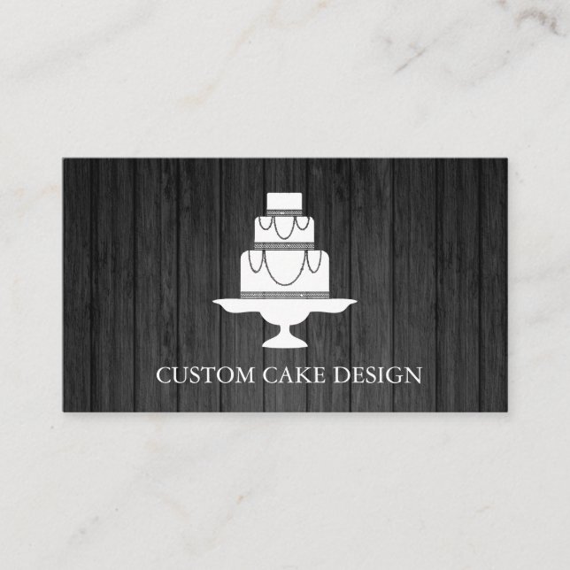 Elegant Custom Cake Design Decorating Business Card (Front)