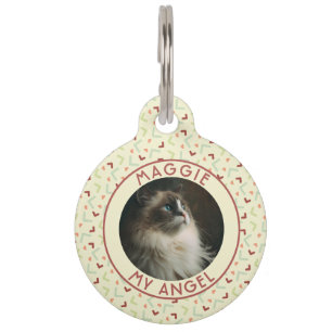 Elegant Custom Cat Gift Memphis Pattern Pet ID Tag