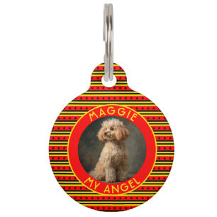 Elegant Custom Cat Lover Present Stripes Print Pet ID Tag