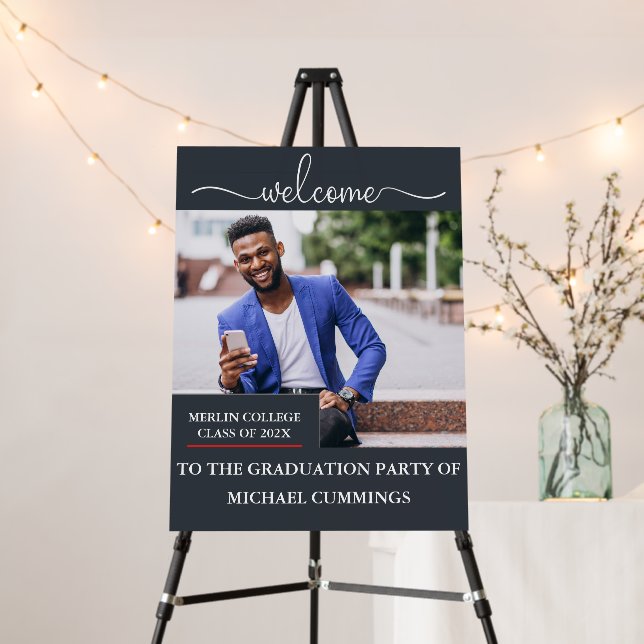 Elegant Custom Celebration Welcome Sign  (In Situ (Stand))