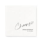 Elegant Custom Cheers Wedding Napkins with Names