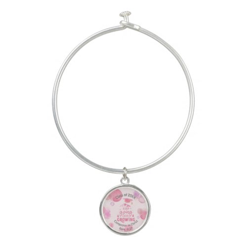 Elegant Custom Christian Graduation Pink  Bangle Bracelet