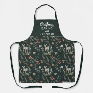 Elegant Custom Christmas Baking with Name Apron