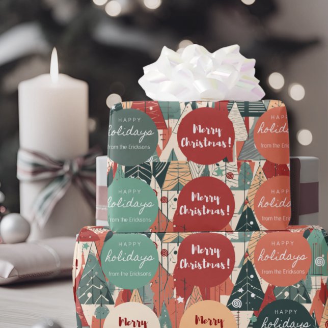 Elegant Custom Christmas Tree Holiday Gifts Wrapping Paper (Creator Uploaded)