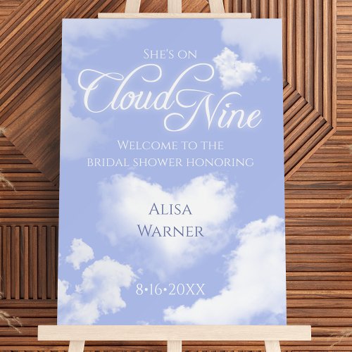 Elegant Custom Cloud Nine Bridal Shower Welcome Foam Board