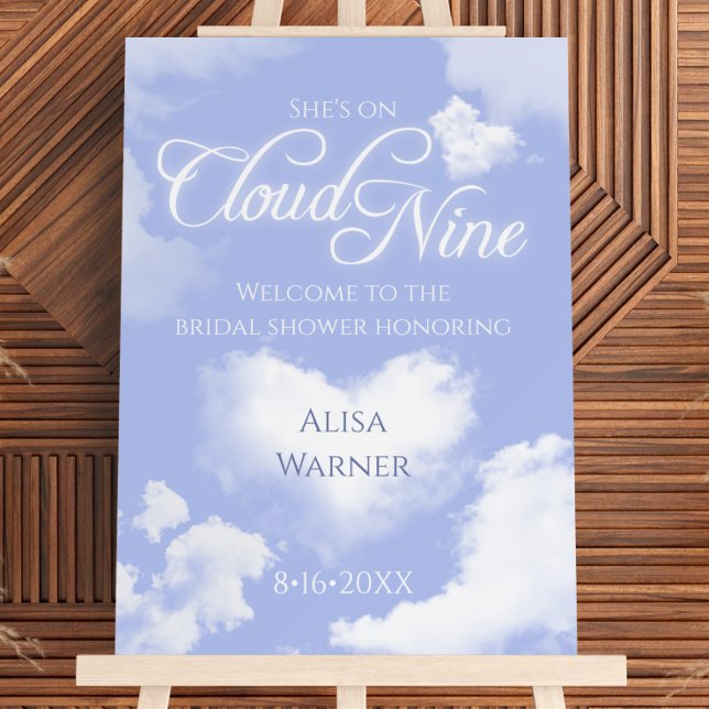 Elegant Custom Cloud Nine Bridal Shower Welcome Foam Board (Creator Uploaded)