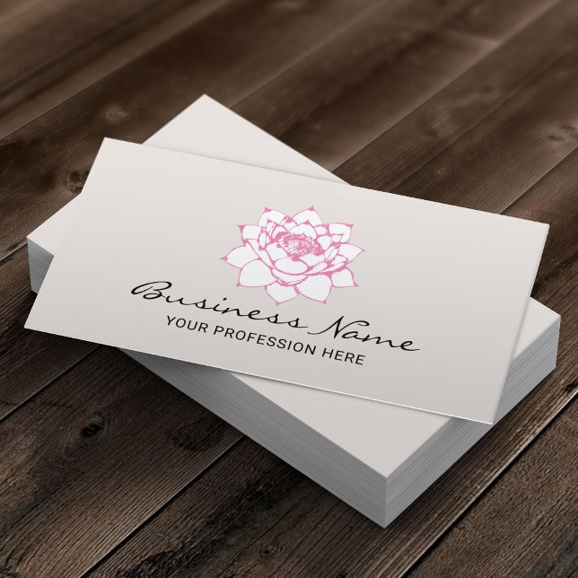 Elegant Custom Color Lotus Flower Salon & SPA Business Card (Creator Uploaded)