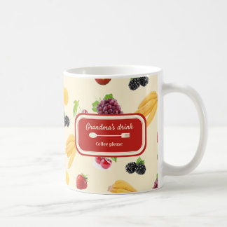 Elegant Custom colorful fruits recipe pattern Coffee Mug