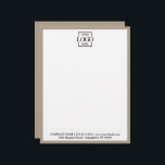 Elegant Custom Company Business Logo Branding Letterhead<br><div class="desc">Create a polished and professional impression with this custom business letterhead, designed to showcase your company logo, brand colors, and contact information. Perfect for small businesses, corporate offices, entrepreneurs, and startups, this personalized letterhead brings a clean, modern, and cohesive look to all your printed communication. Featuring a minimalist layout that...</div>