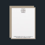 Elegant Custom Company Business Logo Branding Letterhead<br><div class="desc">Create a polished and professional impression with this custom business letterhead, designed to showcase your company logo, brand colors, and contact information. Perfect for small businesses, corporate offices, entrepreneurs, and startups, this personalized letterhead brings a clean, modern, and cohesive look to all your printed communication. Featuring a minimalist layout that...</div>