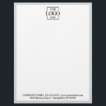 Elegant Custom Company Business Logo Branding Letterhead<br><div class="desc">Create a polished and professional impression with this custom business letterhead, designed to showcase your company logo, brand colors, and contact information. Perfect for small businesses, corporate offices, entrepreneurs, and startups, this personalized letterhead brings a clean, modern, and cohesive look to all your printed communication. Featuring a minimalist layout that...</div>