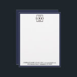 Elegant Custom Company Business Logo Branding Letterhead<br><div class="desc">Create a polished and professional impression with this custom business letterhead, designed to showcase your company logo, brand colors, and contact information. Perfect for small businesses, corporate offices, entrepreneurs, and startups, this personalized letterhead brings a clean, modern, and cohesive look to all your printed communication. Featuring a minimalist layout that...</div>