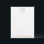 Elegant Custom Company Business Logo Branding Letterhead<br><div class="desc">Create a polished and professional impression with this custom business letterhead, designed to showcase your company logo, brand colors, and contact information. Perfect for small businesses, corporate offices, entrepreneurs, and startups, this personalized letterhead brings a clean, modern, and cohesive look to all your printed communication. Featuring a minimalist layout that...</div>