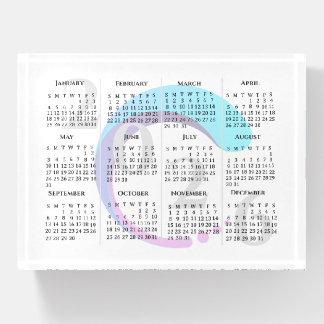 Elegant Custom Company Logo Year 2026 Calendar Paperweight