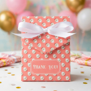 Elegant Custom Coral and Pearl Favor Box 
