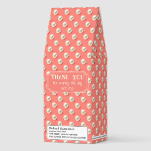 Elegant Custom Coral and Pearl Favor Box Roasted Coffee