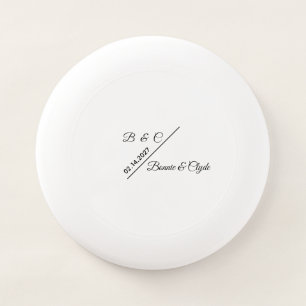 Elegant Custom Couple Monogram Names Date Wham-O Frisbee