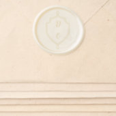 Elegant custom couple's wedding monogram script wax seal sticker (Front)