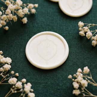 Elegant custom couple's wedding monogram script wax seal sticker