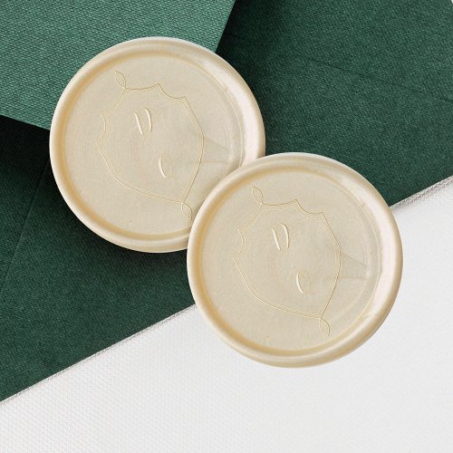 Elegant custom couples wedding monogram script wax seal sticker