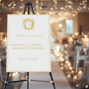 Elegant Custom Crest Wedding Sign