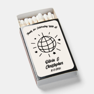 Elegant Custom Disco Ball Wedding Matchbox Favors Matchboxes