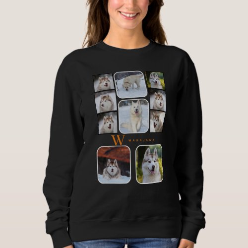 Elegant Custom Dog College Pet Photo Name Monogram Sweatshirt