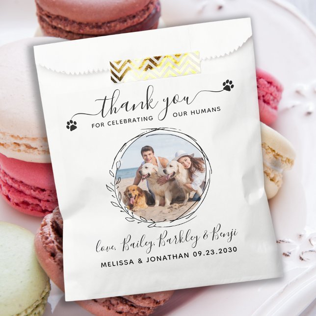 Elegant Custom Dog Photo Thank You Pet Wedding Favor Bag (Creator Uploaded)