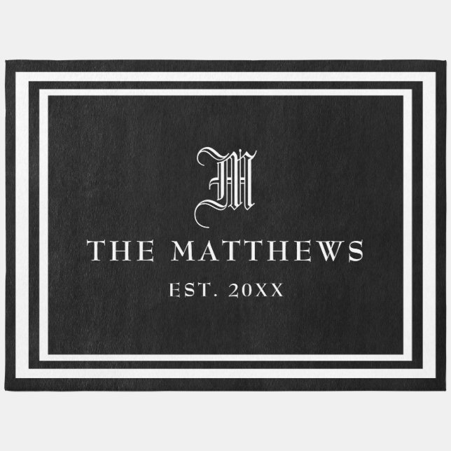 Elegant Custom Family Name Area Rug (Front)