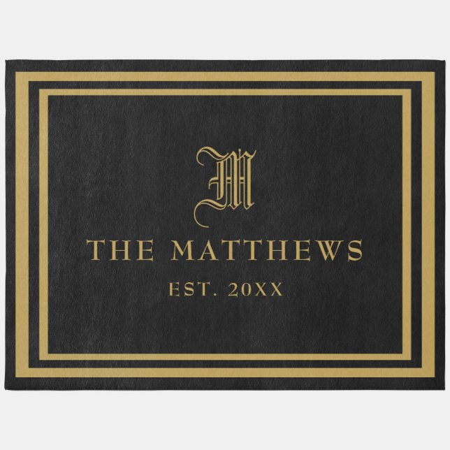 Elegant Custom Family Name Area Rug (Front)