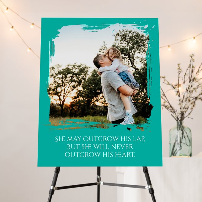 Elegant Custom Father Daughter Message+Your Photo Foam Board (In Situ (Stand))