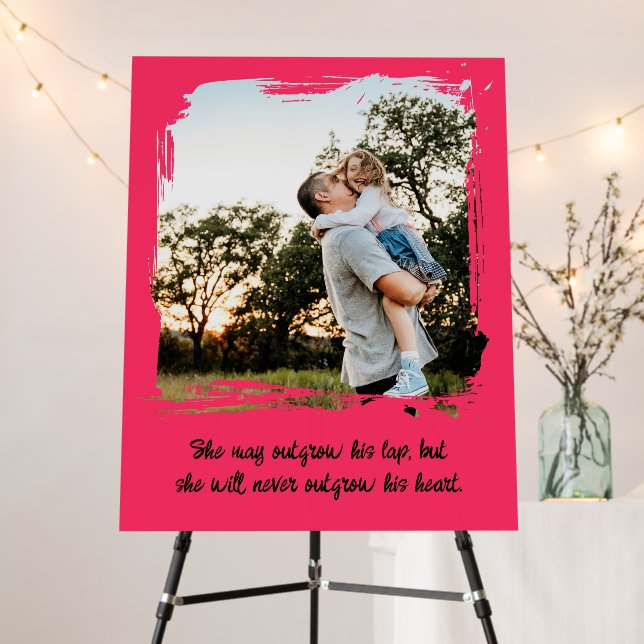 Elegant Custom Father Daughter Message+Your Photo Foam Board (In Situ (Stand))