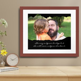Elegant Custom Father Daughter Message+Your Photo Framed Art