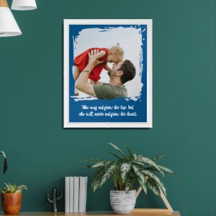 Elegant Custom Father Daughter Message+Your Photo Framed Art