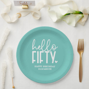 Elegant Custom Fifty and Fabulous Milestone Paper Plates