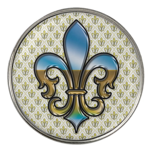 Elegant Custom Fleur De Lis Golf Design Ball Marker (Front)