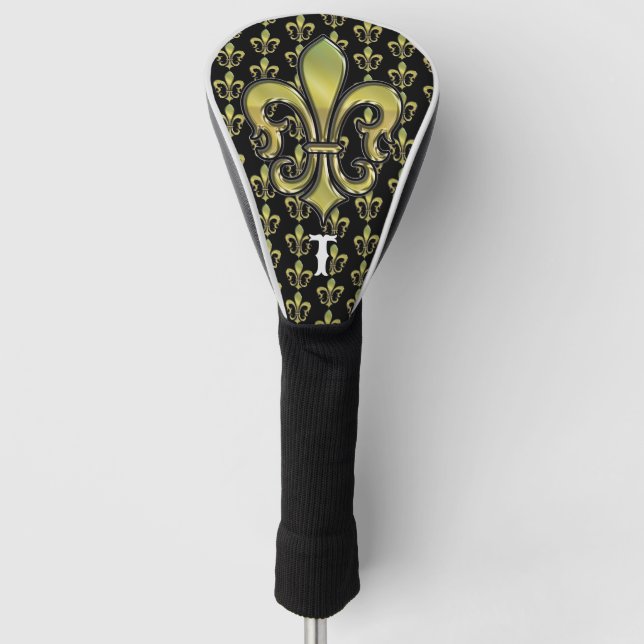 Elegant Custom Fleur De Lis Golf Design Golf Head Cover (Front)