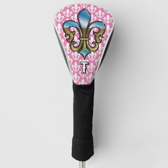 Elegant Custom Fleur De Lis Golf Design Head Cover (Front)