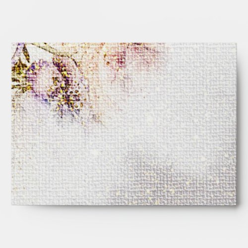 Elegant Custom Floral on Canvas Wedding Envelope