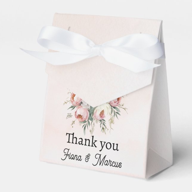 Elegant Custom Floral Wedding Favor Box  (Front Side)