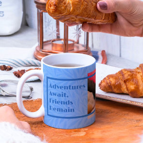 Elegant Custom Gifts for Friends Moving Away Blue Coffee Mug