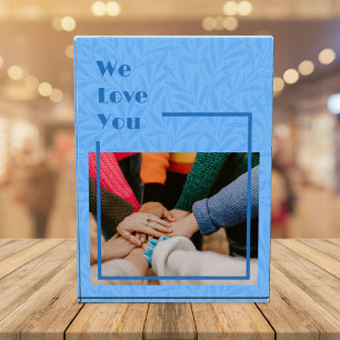 Elegant Custom Gifts for Friends Moving Away Blue Photo Block
