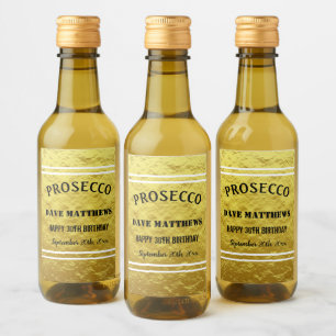 Elegant Custom Gold Birthday Wedding Mini Wine Label