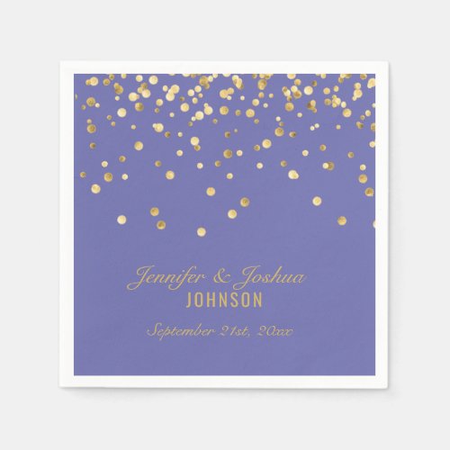 Elegant Custom Gold Confetti Wedding Napkins