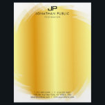 Elegant Custom Gold White Monogram Template Letterhead<br><div class="desc">Elegant Custom Gold White Monogram Template Modern Simple Letterhead.</div>