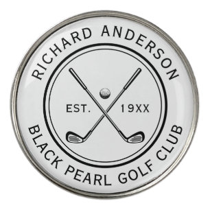 Elegant Custom Golf Club Name Ball Marker