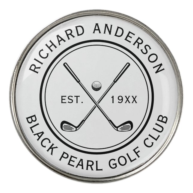 Elegant Custom Golf Club Name   Ball Marker (Front)