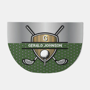 Elegant Custom Golf Monogram Design Doormat