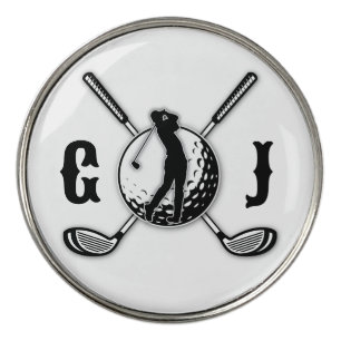 Elegant Custom Golf Monogram Design Golf Ball Mark Golf Ball Marker