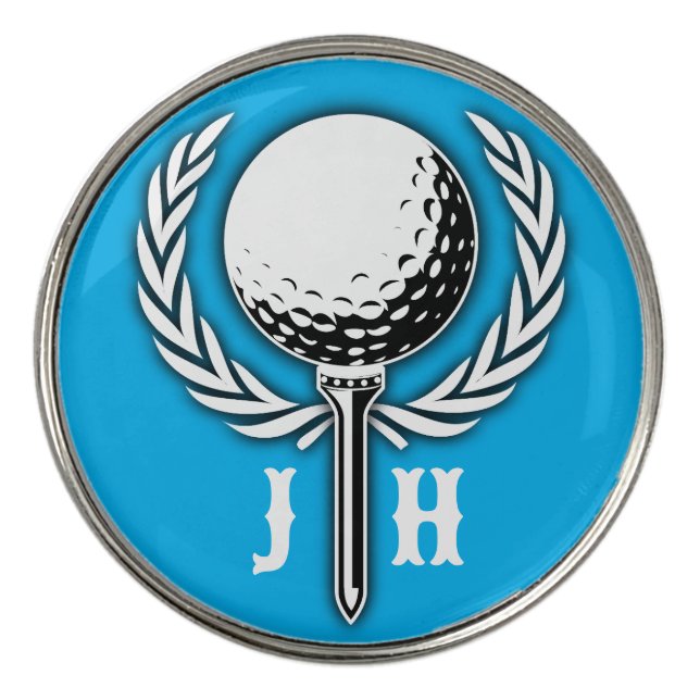 Elegant Custom Golf Monogram Design Golf Ball Mark Marker (Front)